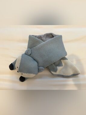 Paco Rabanne Baby Light Blue and Cream Knit Kids Scarf